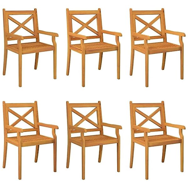 vidaXL Garten-Essstühle 6 Stk Massivholz Akazie 3098661 günstig online kaufen