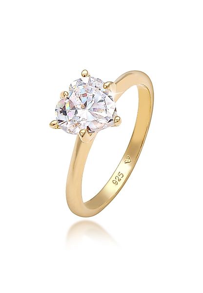 Elli Fingerring Herz Zirkonia Verlobungsring Solitär günstig online kaufen