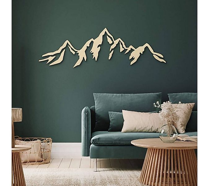 K&L Wall Art Holzbild Naturposter Gebirge Holzschild Berge Wohnzimmer Deko, günstig online kaufen