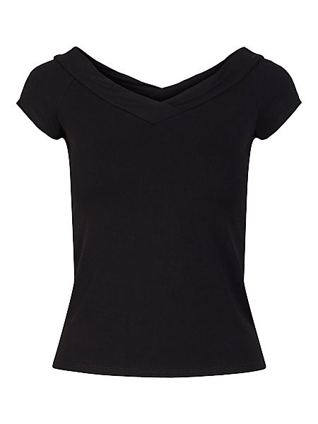 Pieces Maliva Off Shoulder Kurzärmeliges T-shirt XS Black günstig online kaufen