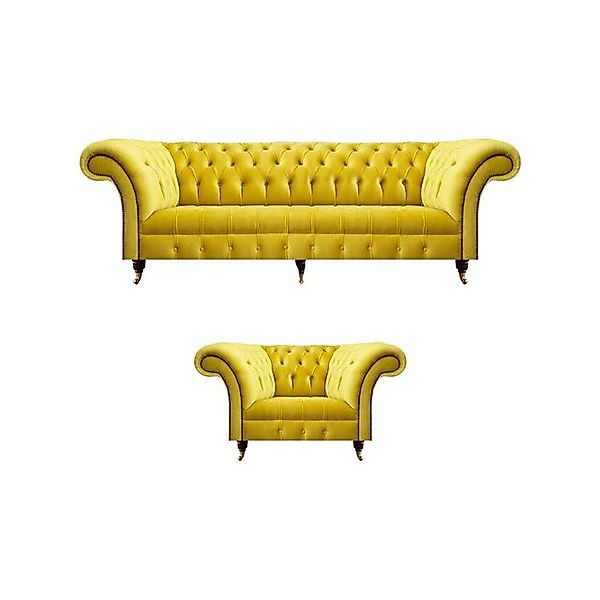 JVmoebel Chesterfield-Sofa Sofagarnitur Chester Textilsofa Sofa Couch Polst günstig online kaufen