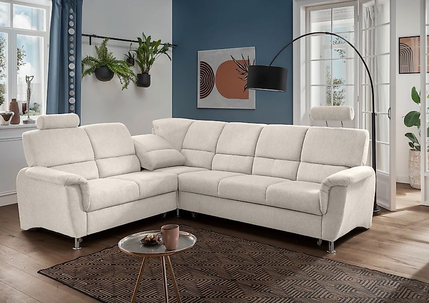 Home affaire Ecksofa "Pisa L-Form, mit Schlaffunktion, Stauraum, 2x höhenve günstig online kaufen