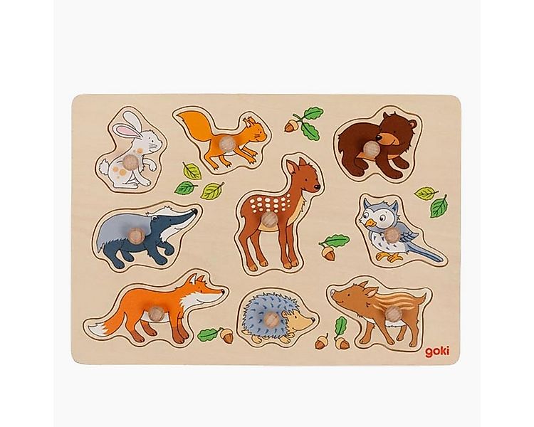 goki Steckpuzzle Steckpuzzle Waldtiere, 9 Puzzleteile, Mit kindgerechten Ho günstig online kaufen