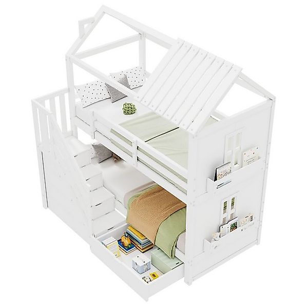 Gotagee Etagenbett Kinderbett 90x200cm Stauraumbett Jugendbett Gästebett We günstig online kaufen