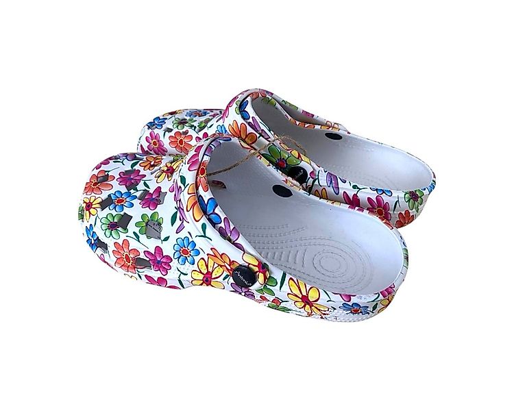 VewoTex Damen Clogs Blumen » günstige Damenschuhe » Blumenmuster Badeschlap günstig online kaufen