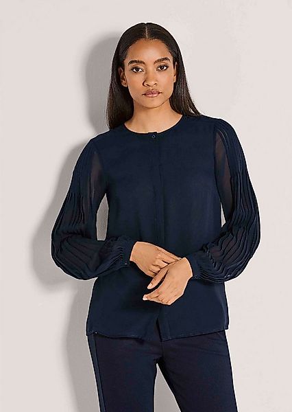 MADELEINE Langarmbluse Elegante Bluse mit plissiertem Rückenteil Zart trans günstig online kaufen
