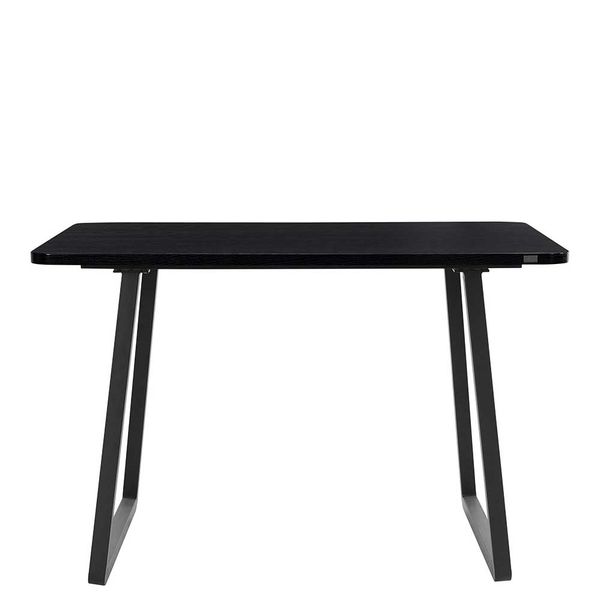 Küchen Tisch mit Metall Bügelgestell Schwarz günstig online kaufen