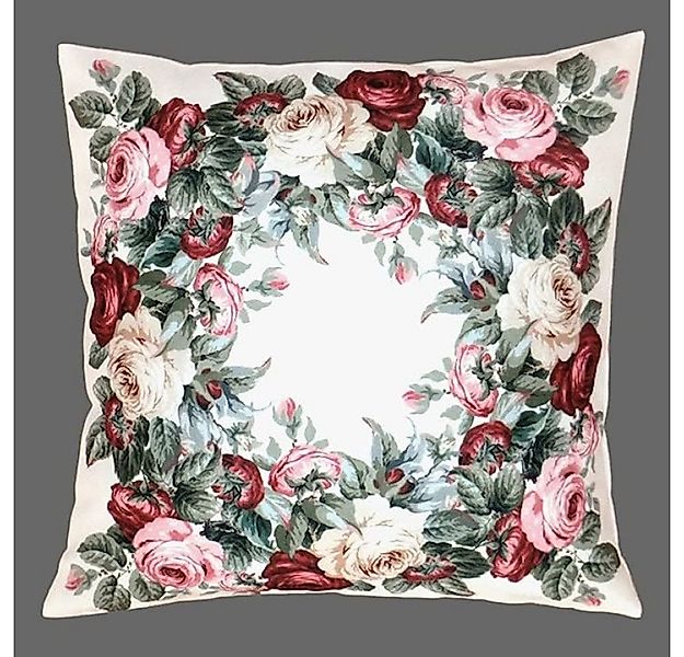 texpot Kissenhülle Kissenhülle 40 x 40 cm weiß bunt mit Rosen Frühling, (1 günstig online kaufen