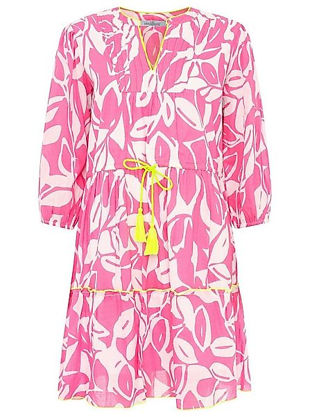 Zwillingsherz Sommerkleid "Blätter Zweifarbig" mit Tasseln und kontrastfarb günstig online kaufen