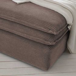 Cord Sitzhocker modern in Hellbraun quadratische Form günstig online kaufen