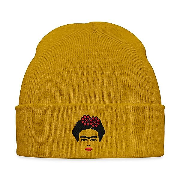 Spreadshirt Beanie Frida Kahlo Umriss Schwarz günstig online kaufen