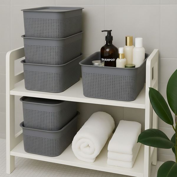 relaxdays Aufbewahrungsbox mit Deckel 6er Set, günstig online kaufen