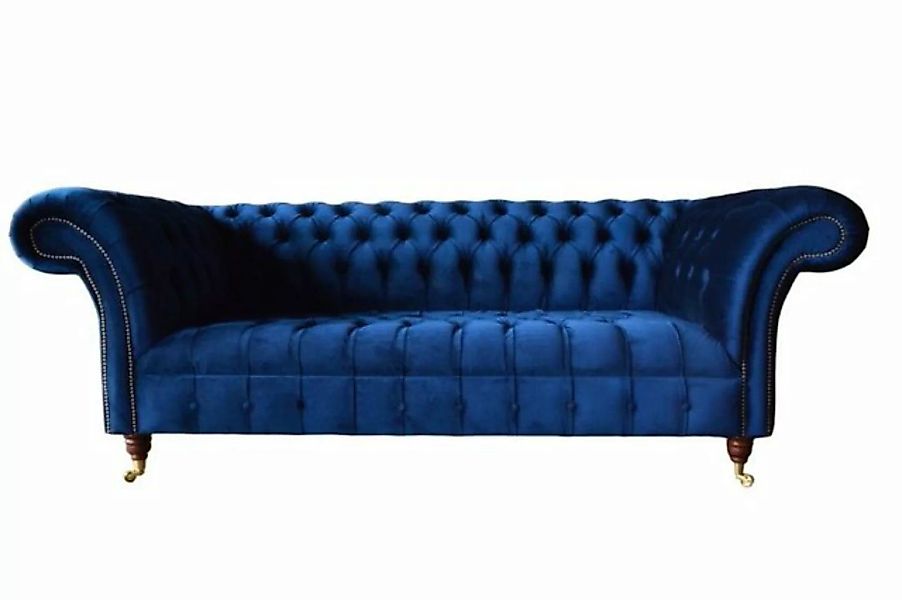 JVmoebel Sofa Blaue Chesterfield Dreisitzer Sofa 3 Sitzer Sofas Luxus Texti günstig online kaufen