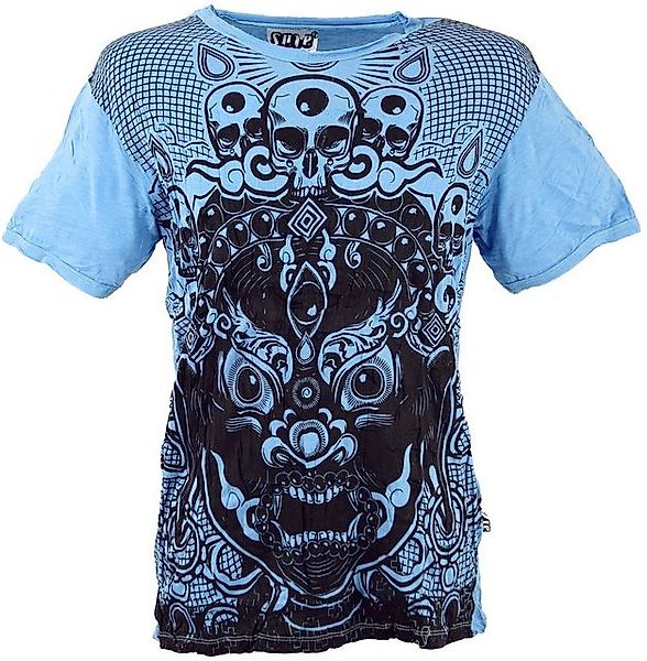 Guru-Shop T-Shirt Sure Herren T-Shirt Dämon - hellblau Goa Style, Festival, günstig online kaufen