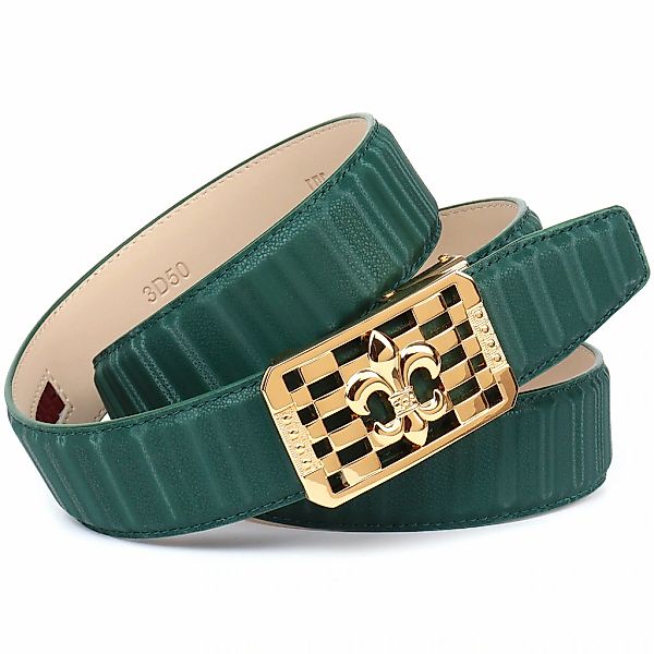 Anthoni Crown Ledergürtel mit goldfarbener stilisierter günstig online kaufen