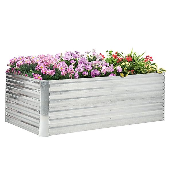 Outsunny Garten-Bett Stahl Silber 180L x 90B x 59H cm günstig online kaufen
