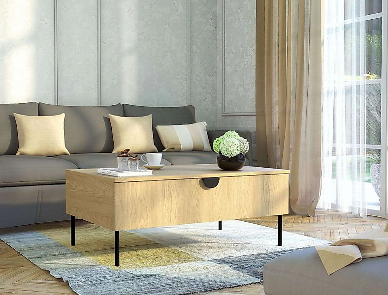Home affaire Couchtisch "BELLOT Kaffeetisch mit viel Stauraum, 100x66cm, mo günstig online kaufen