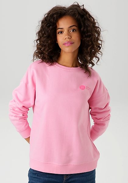 Aniston CASUAL Sweatshirt, hinten mit Applikationen, Stickerei und Schriftz günstig online kaufen