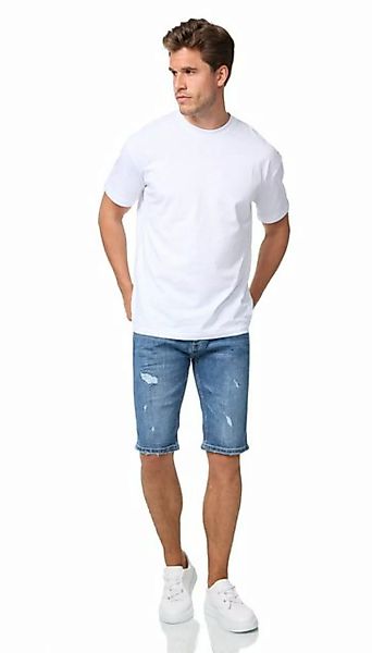 Denim House Jeansshorts Destroyed Jeans Capri Used Look Stone Washed Blau 3 günstig online kaufen