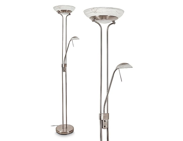 hofstein Deckenfluter »Lainate« dimmbare Standleuchte aus Metall in Nickel- günstig online kaufen