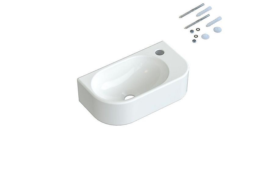 AQUABATOS Waschbecken Aufsatzwaschbecken mit/ohne Hahnloch rund oval eckig günstig online kaufen