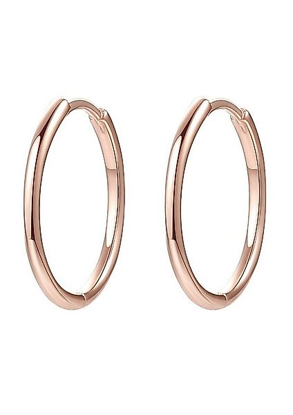 Hey Happiness Paar Creolen 925 Silber Damen, Vergoldet 18K Roségold, Basic günstig online kaufen