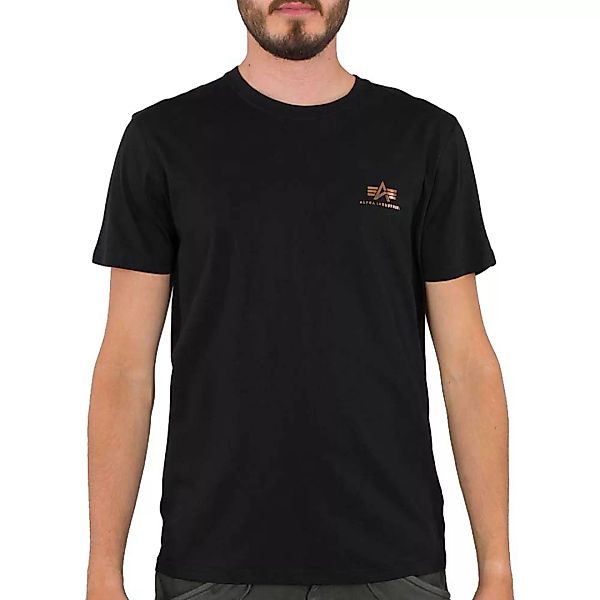 Alpha Industries Basic Small Logo Foil Print Kurzärmeliges T-shirt S Black günstig online kaufen
