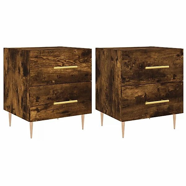 vidaXL Nachttische 2 Stk Räuchereiche 40x35x47,5 cm Holzwerkstoff Modell 14 günstig online kaufen