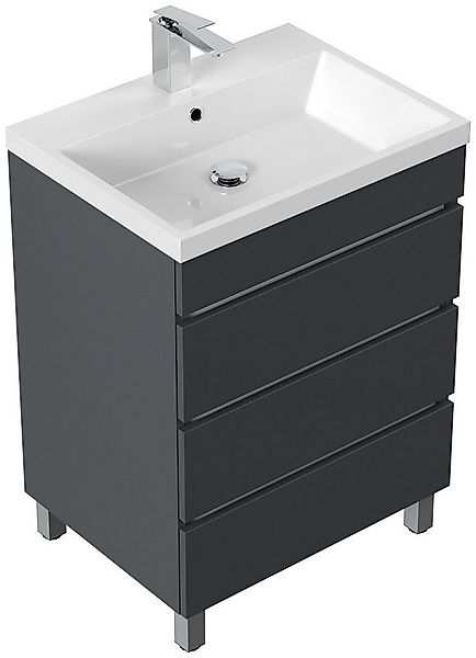 Posseik Badmöbel-Set Stand-Badmöbel Waschplatz "Fellini 70" Grafit günstig online kaufen