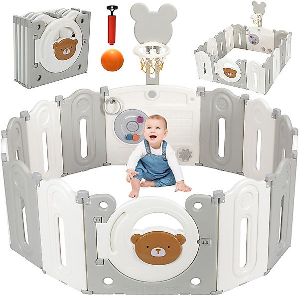 TLGREEN Laufgitter Baby Laufstall XXL,143×143×64cm, Faltbar günstig online kaufen