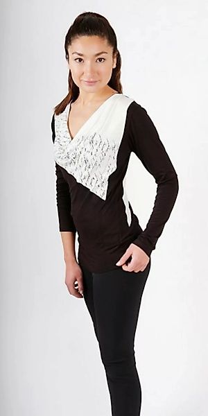 kaseee Langarmshirt kaseee Shirt schwarz/ weiß mit Siebdruck zweifarbig günstig online kaufen