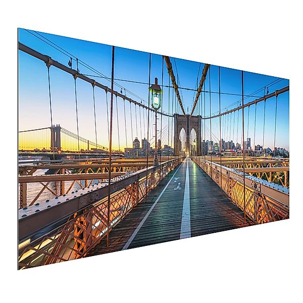 Alu-Dibond Bild Morgenblick von der Brooklyn Bridge günstig online kaufen