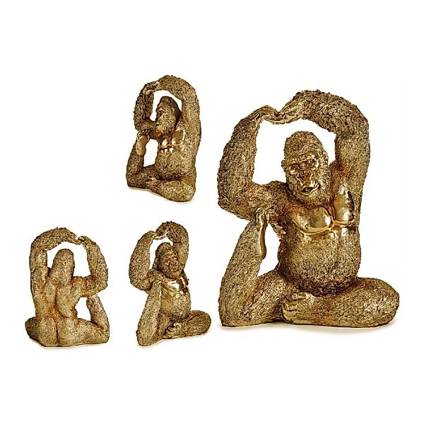 Deko-figur Gorilla Golden Harz (14 X 30 X 25,5 Cm) günstig online kaufen