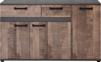 trendteam Sideboard "Stripe" Rustikale Kommode mit 2 Schubladen und 7 Fäche günstig online kaufen