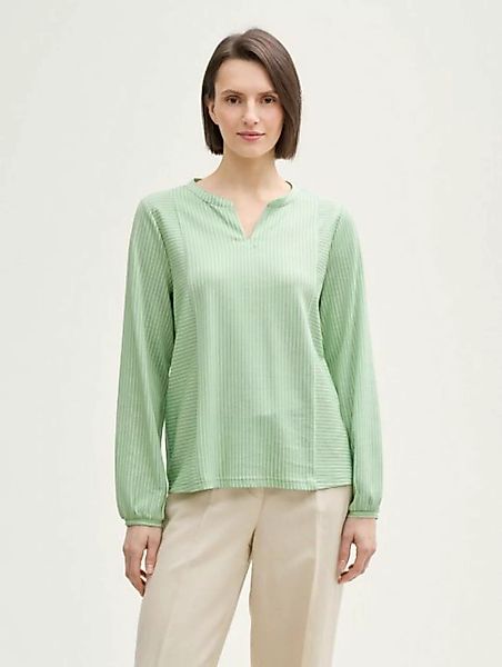 TOM TAILOR Langarmshirt Bluse mit Streifenmuster günstig online kaufen