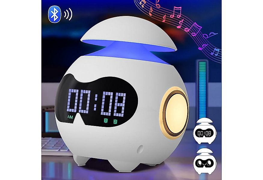 Jibenhome Kinderwecker Kinderwecker Bluetooth LED Nachtlicht Emotionen Cloc günstig online kaufen