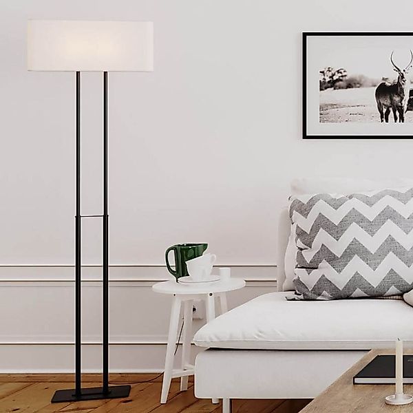 Stehleuchte Luton in Weiß und Schwarz E27 2-flammig günstig online kaufen