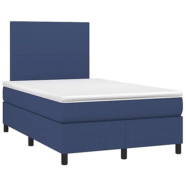 vidaXL Boxspringbett mit Matratze & LED Blau 120x200 cm Stoff 3134707 günstig online kaufen