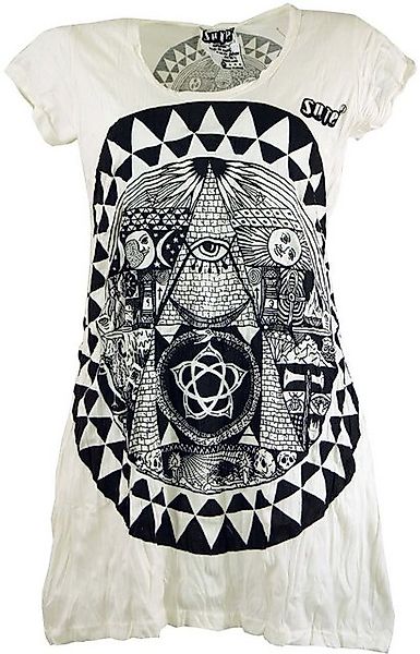 Guru-Shop T-Shirt Sure Long Shirt, Minikleid Mandala - weiß Festival, Goa S günstig online kaufen