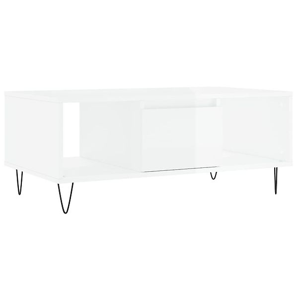 vidaXL Couchtisch Couchtisch Hochglanz-Weiß 90x50x36,5 cm günstig online kaufen
