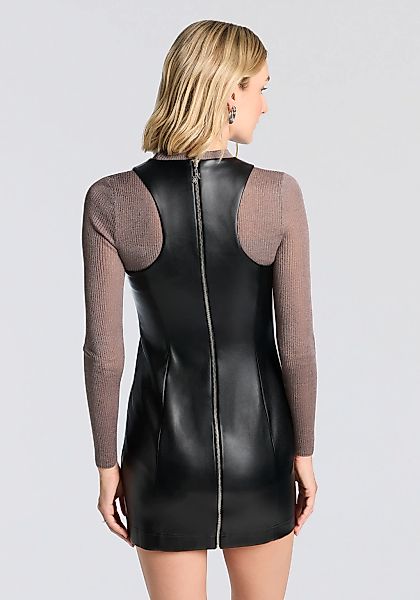 HUGO Blue Minikleid "Koeklus", tailliert, Lederoptik günstig online kaufen