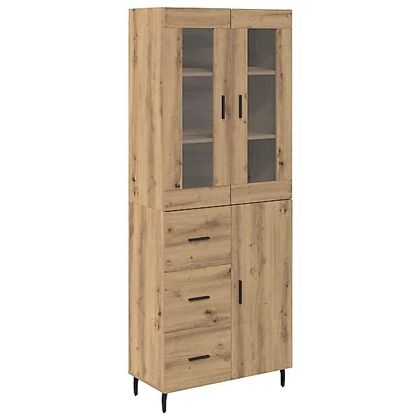 vidaXL Highboard 2-Tlg Artisan-Eiche Engineered Wood und Glas 3415978 günstig online kaufen