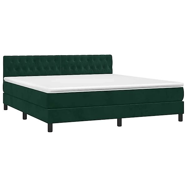 vidaXL Boxspringbett mit Matratze Dunkelgrün 180x200 cm Samt 3141500 günstig online kaufen