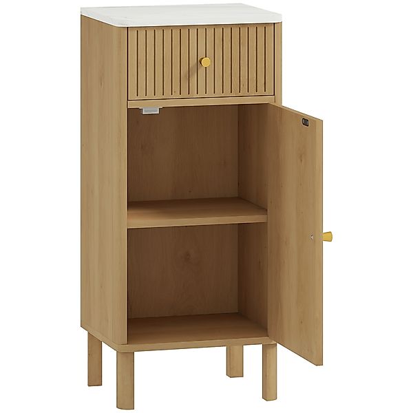 HOMCOM Badezimmerschrank, Aufbewahrungsschrank mit Marmoreffekt-Plattform u günstig online kaufen