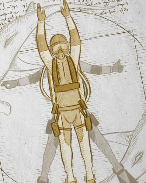 style3 T-Shirt Vitruvianischer Taucher flossen scuba günstig online kaufen