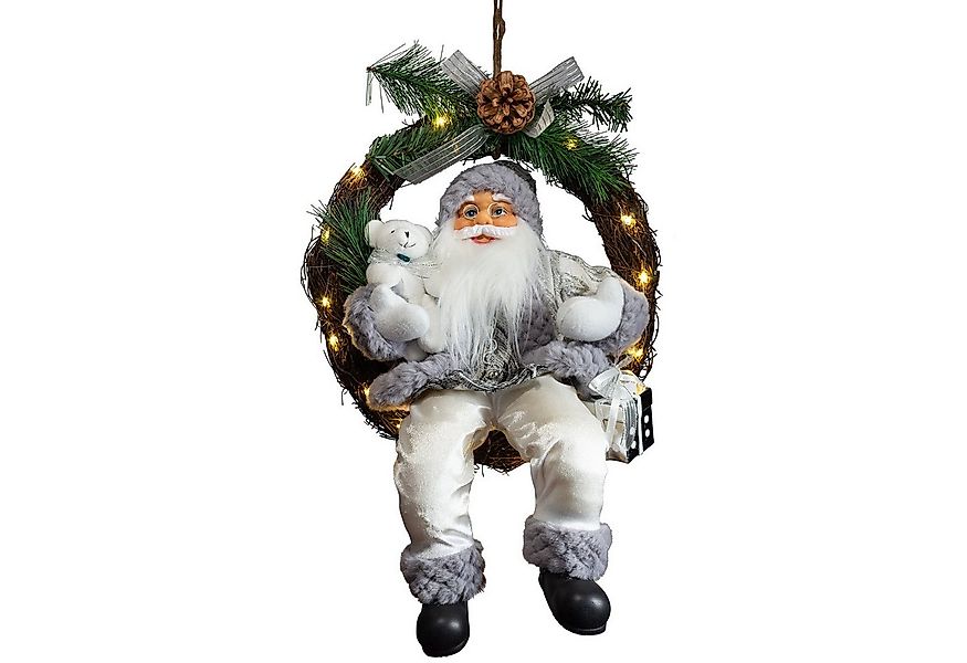 Christmas Paradise Weihnachtsmann im Kranz 45 cm mit LED (Weihnachtsdeko, 1 günstig online kaufen