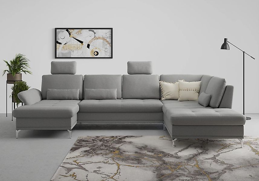 Home affaire Wohnlandschaft "Palm Beach U-Form" Federkern, mit Sitztiefenve günstig online kaufen