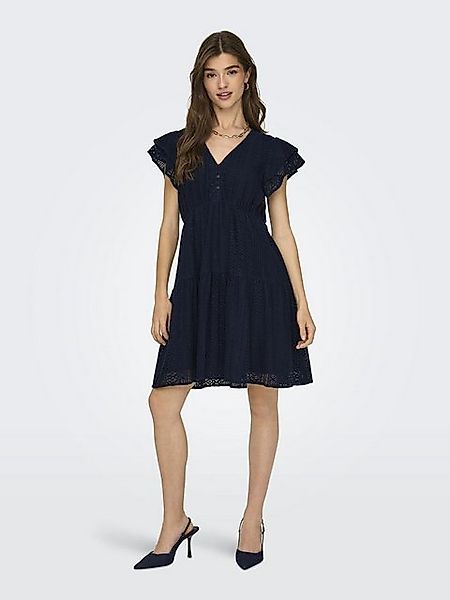 ONLY Shirtkleid Kurzes Knielang V-Ausschnitt Spitzen-Detail (mini) ONLHELEN günstig online kaufen