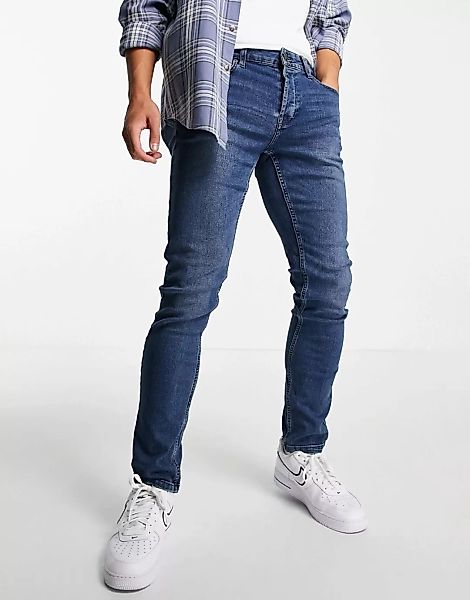 Only & Sons – Schmal geschnittene Jeans in Dunkelblau günstig online kaufen