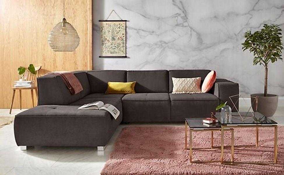 Home affaire Ecksofa »Sapporo L-Form« wahlweise Bettfunktion oder Sitztiefe günstig online kaufen